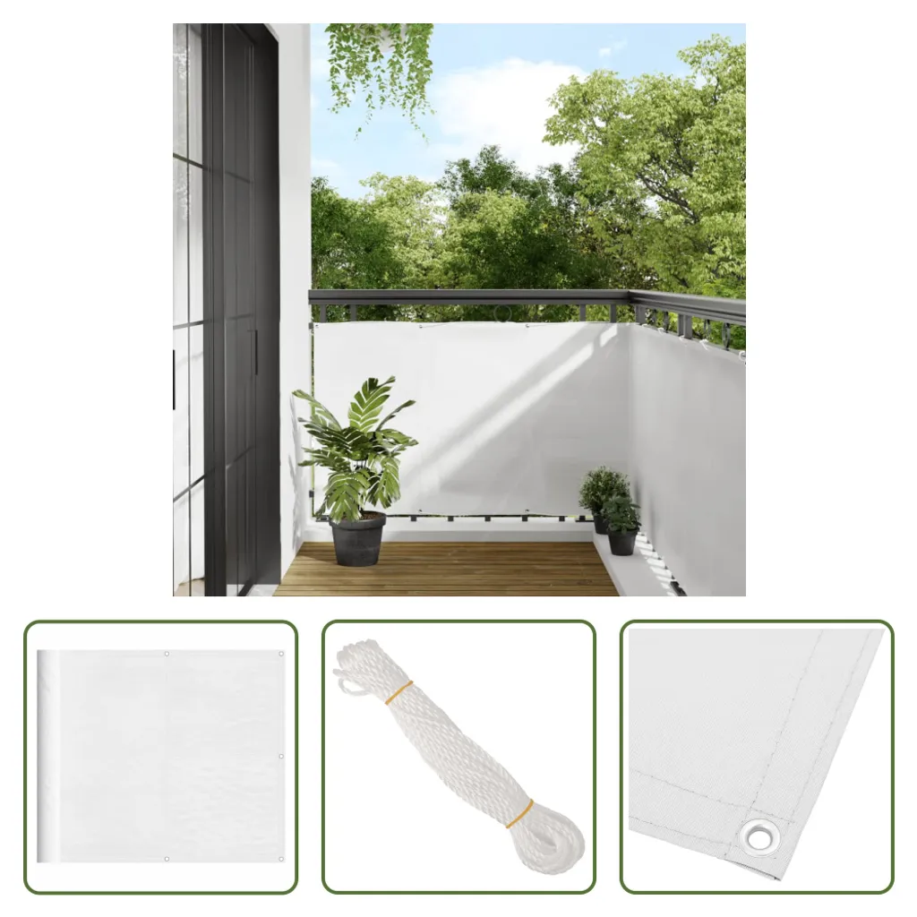 Paravento Balcone Bianco 90x1000 cm Oxford | Privacy e Protezione Totale