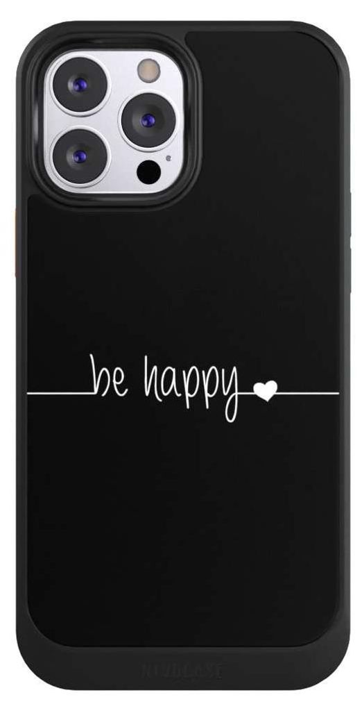 NIVOCASE Hülle für Apple iPhone 13 Pro Max Handyhülle NIVOcore Case Schwarz Glück Sprüche Statement