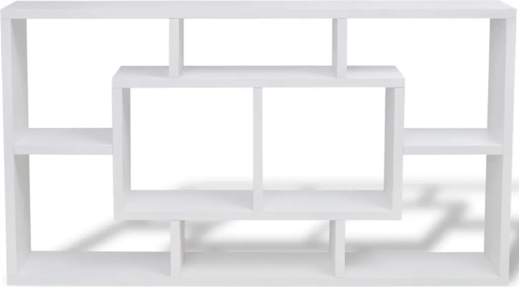 Rangement mural suspendu 8 cases blanc pour optimiser vos petits murs