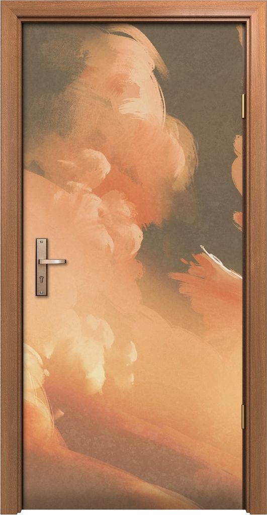 Türposter 90x200 cm Türaufkleber Türtapete Türfolie Klebefolie Vogel Wolke im Sonnenuntergang