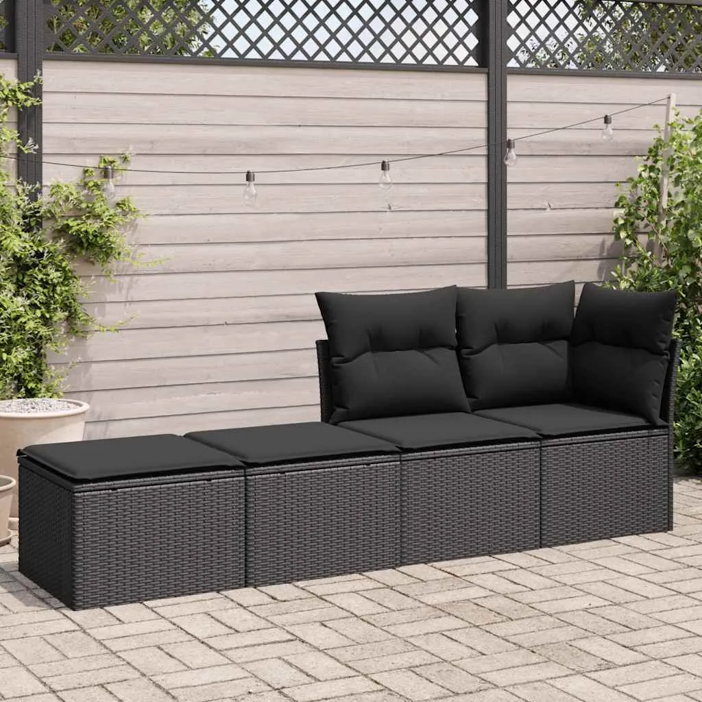 Offerta Set 2 Divani Giardino vidaXL Polirattan Nero: Prezzo Top - 3