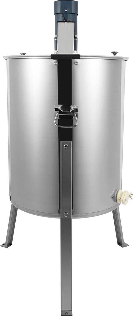 Honigschleuder - Elektrische Zentrifuge - 140 W Motor - EU-Stecker - Edelstahl & Acryl - Korb 25,5×45 cm - Größe 48,5×113,5 cm - Silber