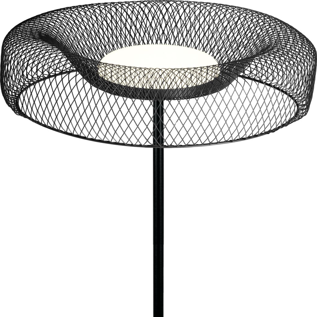 OSRAM Decor Mesh Floor Stehleuchte, Schwarz Metallgeflecht, 18,5W LED integriert, 1200lm, 3000K, Textilkabel