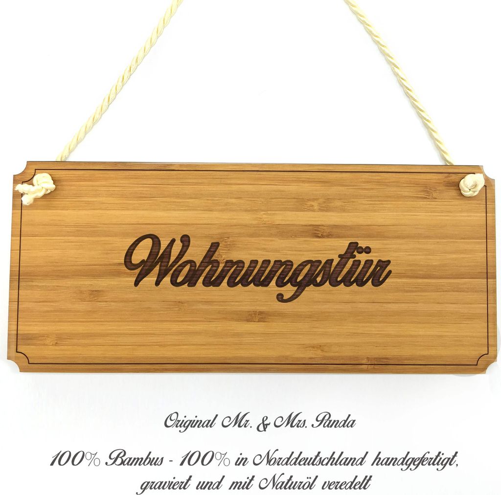 Mr. & Mrs. Panda Schild Wohnungstür - Geschenk, Shabby, Hinweisschild, Landhaus, Wegweiser, Graviert, Firmenschild, Praxisschild, Geschenkidee, T...