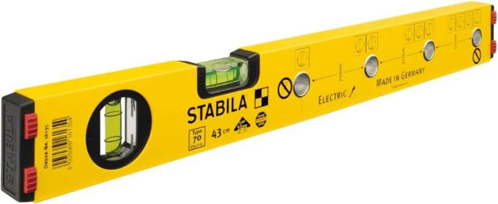 Pack de mesure STABILA niveau 43cm et mètre pour pose de cuisine 70
