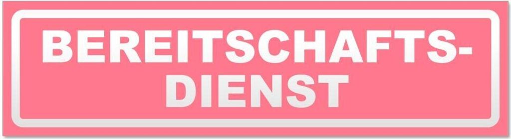 Kiwistar - Autoaufkleber - Hellrosa - 45 x 12 cm - Bereitschaftsdienst invertiert - Hinweis Aufkleber Sticker für Auto, Kfz, Fahrrad, PKW, LKW
