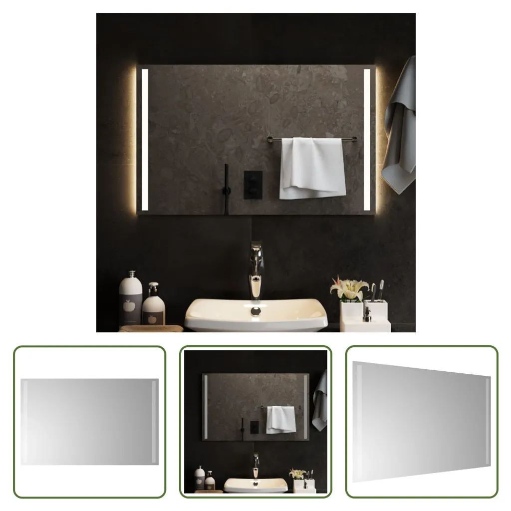 Specchio con Luci LED 80x50 cm Design Moderno | Specchiera Bagno IP65