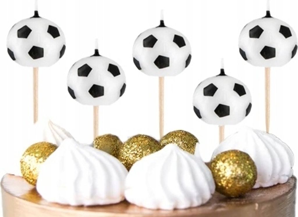 Geburtstagsparty Fussball-Kerzen 5 Stück
