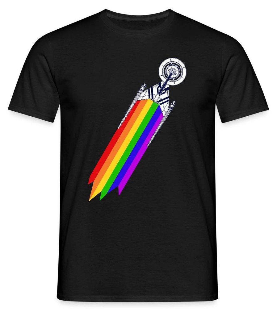 Spreadshirt Star Trek Discovery Gay Pride Flug Männer T-Shirt, XXL, Schwarz