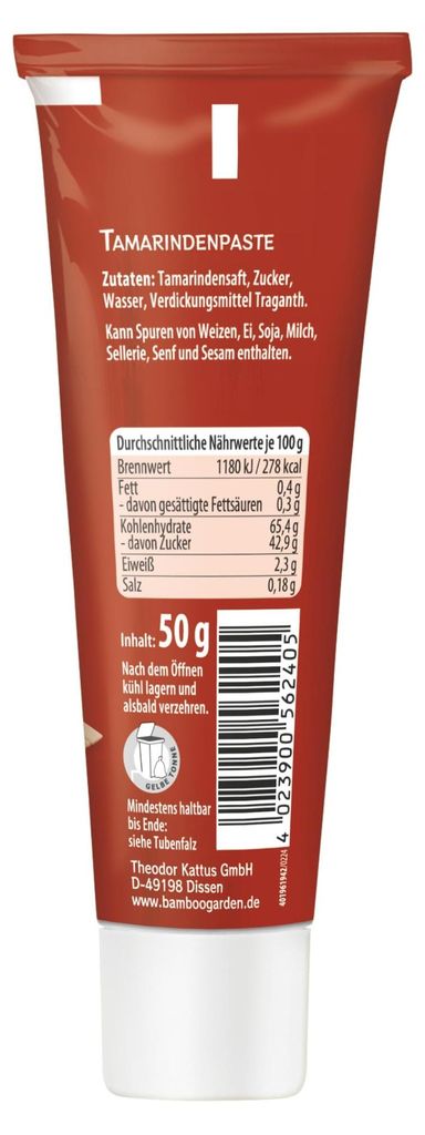 Bamboo Garden Tamarindenpaste, milde Würze für Currys, 50 g Produktbild 