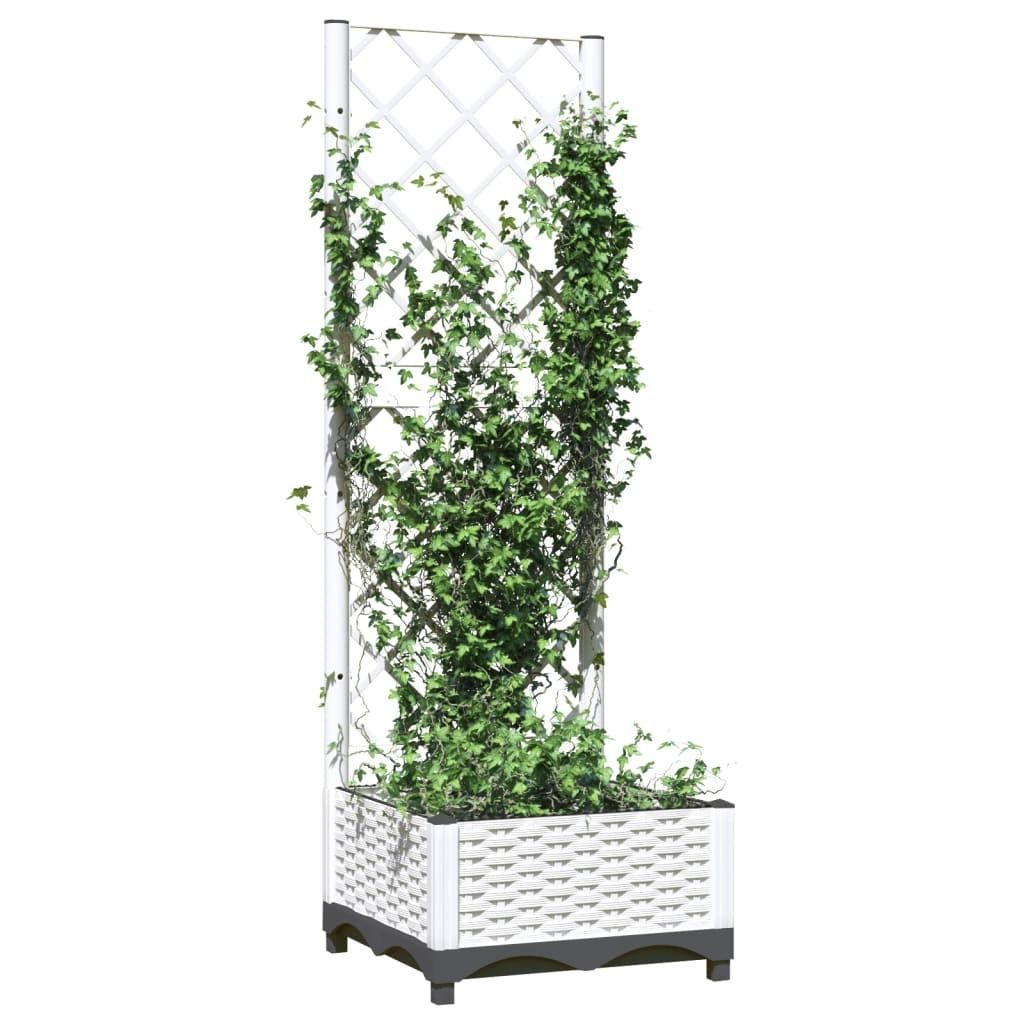 "im Sonderangebot"Pflanzkübel/Garten-Hochbeet - CLORIS - Pflanzkasten - mit Rankgitter Weiß 40x40x121,5 cm PP - DEMöbel5579008