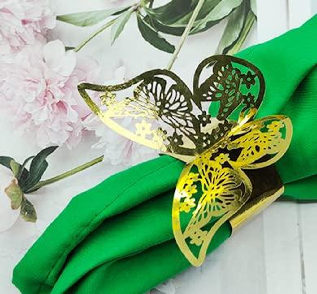 50 Stück Papier Serviettenringe - Schmetterling Serviettenringe für Hochzeit - Abschlussfeier - Geburtstag - Bankett - Empfang - Weihnachtsdekora...