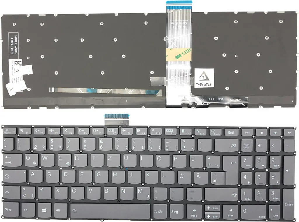 Clavier Lenovo Air 15 2021 Noir avec Rétroéclairage LED Lumineux FR