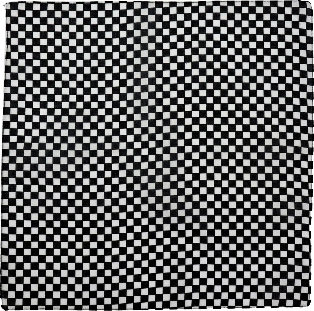 Bandana-Schal - kariert - kariert 1 - weiß - schwarz - quadratischer Schal