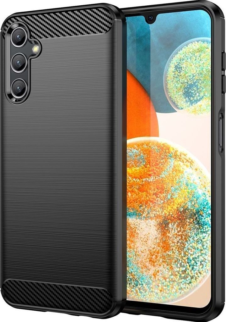 Mobigear Brushed Slim Samsung Galaxy A14 Hülle Flexibles TPU Backcover - Schwarz