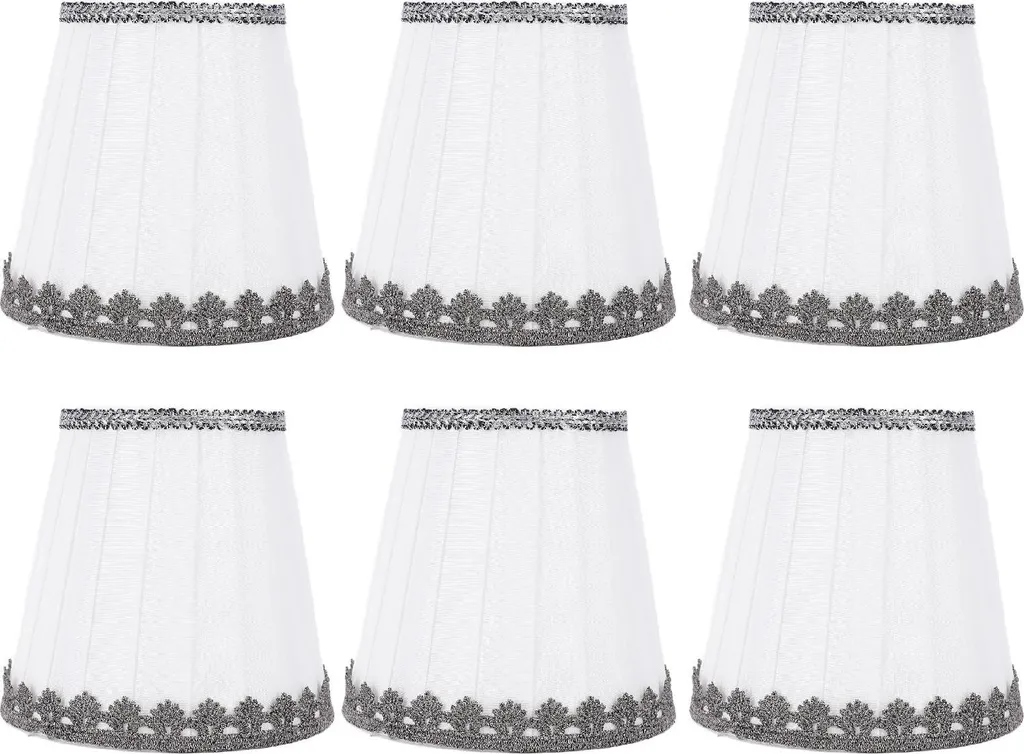 Abat-jour à clipser en tissu plissé, lot de 6 pièces pour lampe de table