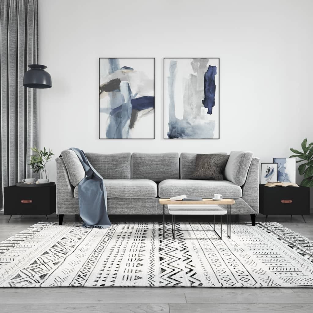 Maison Exclusive - Couchtische 2 Stk. Schwarz 50x50x40 cm Holzwerkstoff