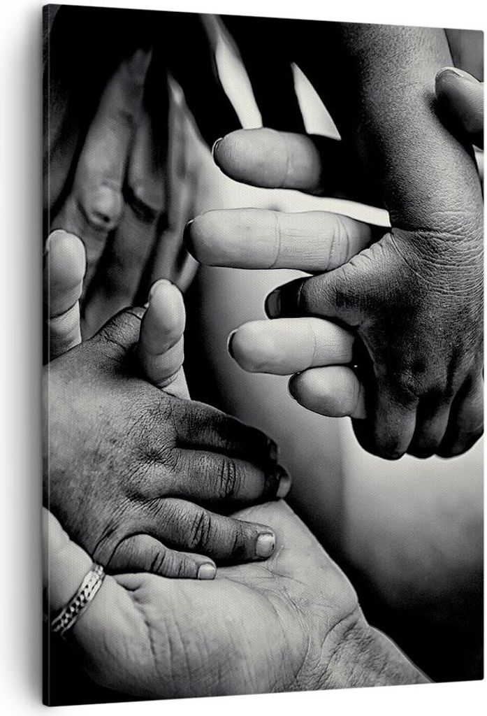 Bild auf Leinwand - Leinwandbild - Einteilig - Hände Toleranz Gemeinschaft - 50x70cm - Wand Bild - Wanddeko - Wandbilder - Leinwanddruck - Wanddek...