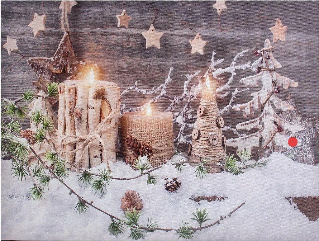 Quadro Tela LED Candele Prezzo Offerta - Decorazione Parete Luminosa