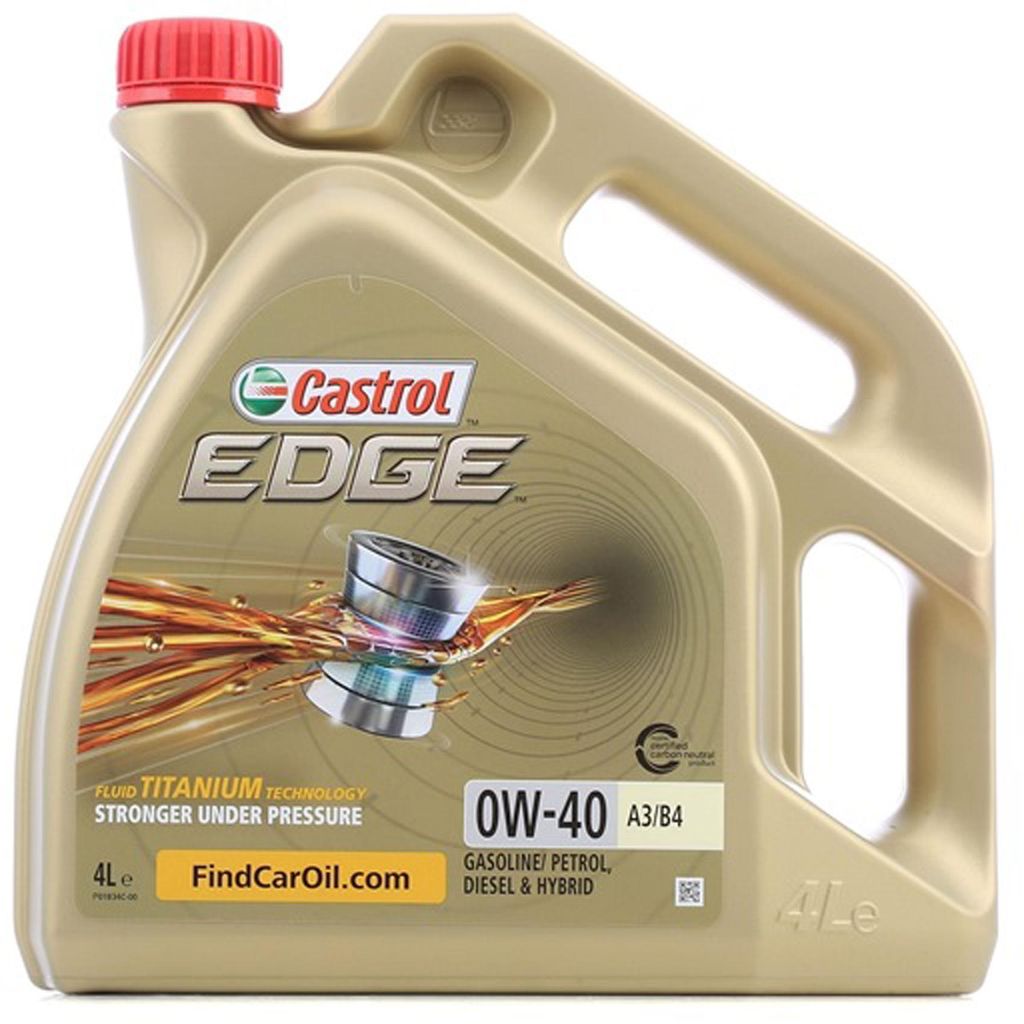 Castrol EDGE 0W-40 Titanium A3/B4, 4 l, 0W-40, Auto, Gold, Produktbild 