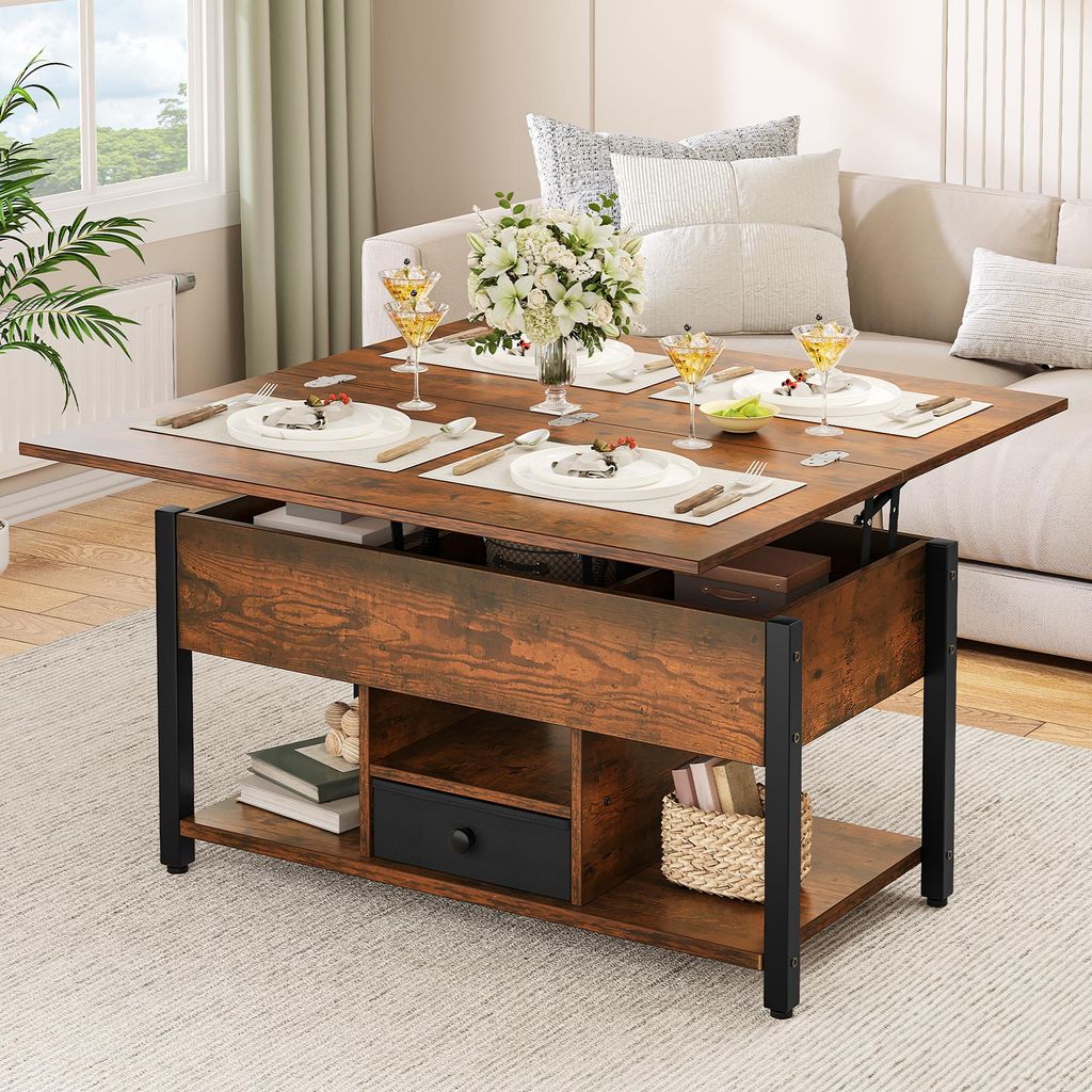 YITAHOME Couchtisch Höhenverstellbar, 4-in-1-ausziehbar Produktbild  KI-generiertes Bild