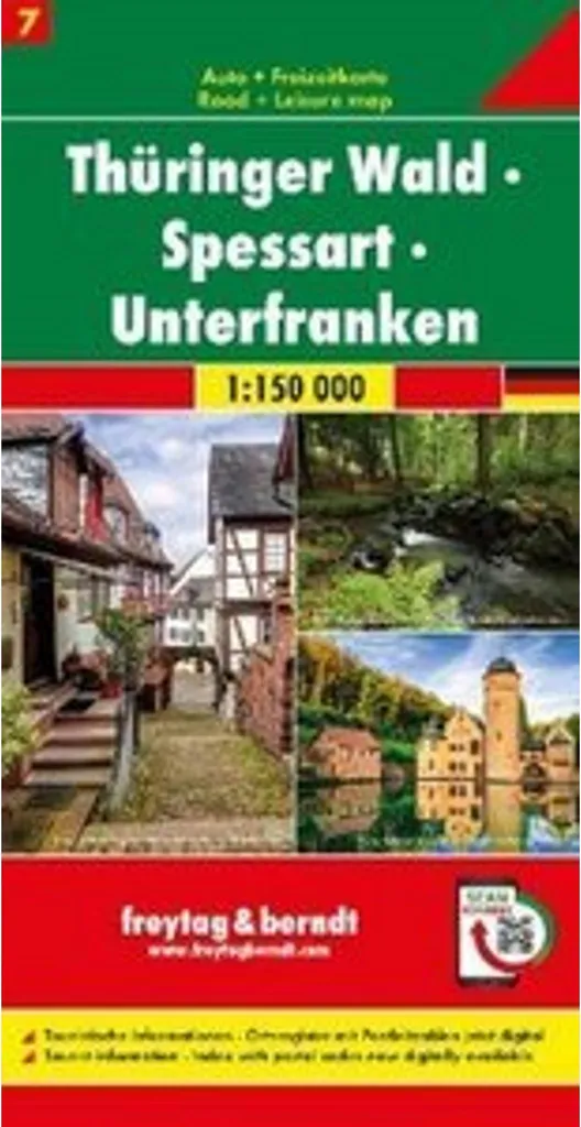Carte routière Thuringe Spessart Basse-Franconie 1:150.000 Feuille 7