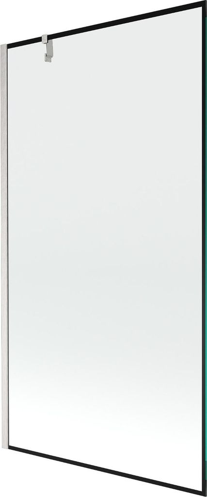 Mexen Next Badewannenabtrennung 1-flügelig 100 x 150 cm, schwarzes Muster, gebürsteter Nickel - 895-100-000-00-70-97