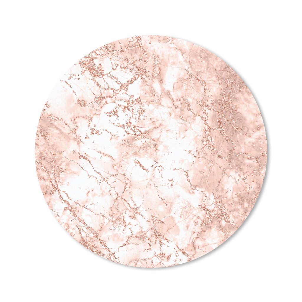 MuchoWow Mauspad Mousepad Marmor - Weiß - Rosa 50x50 cm - Mousepads - Maus Mat - Pad - Mausunterlage - Vinyl