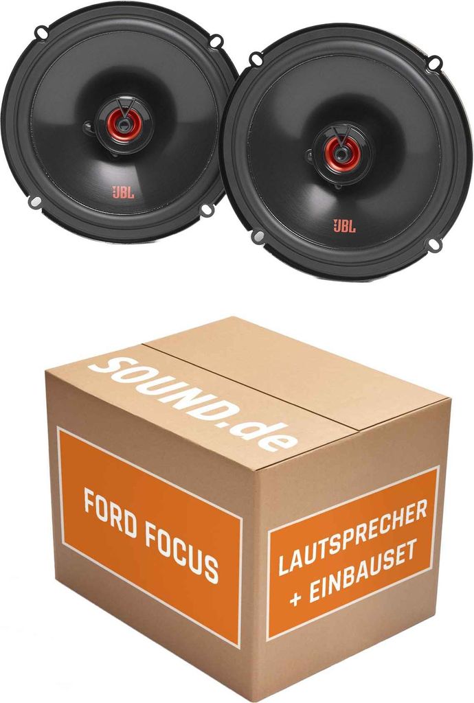 Lautsprecher Boxen Einbaupaket vorne JBL Club 620F passend für Ford Focus 11 | 2x Tief-Mitteltöner mit integriertem Hochtöner 165W MAX