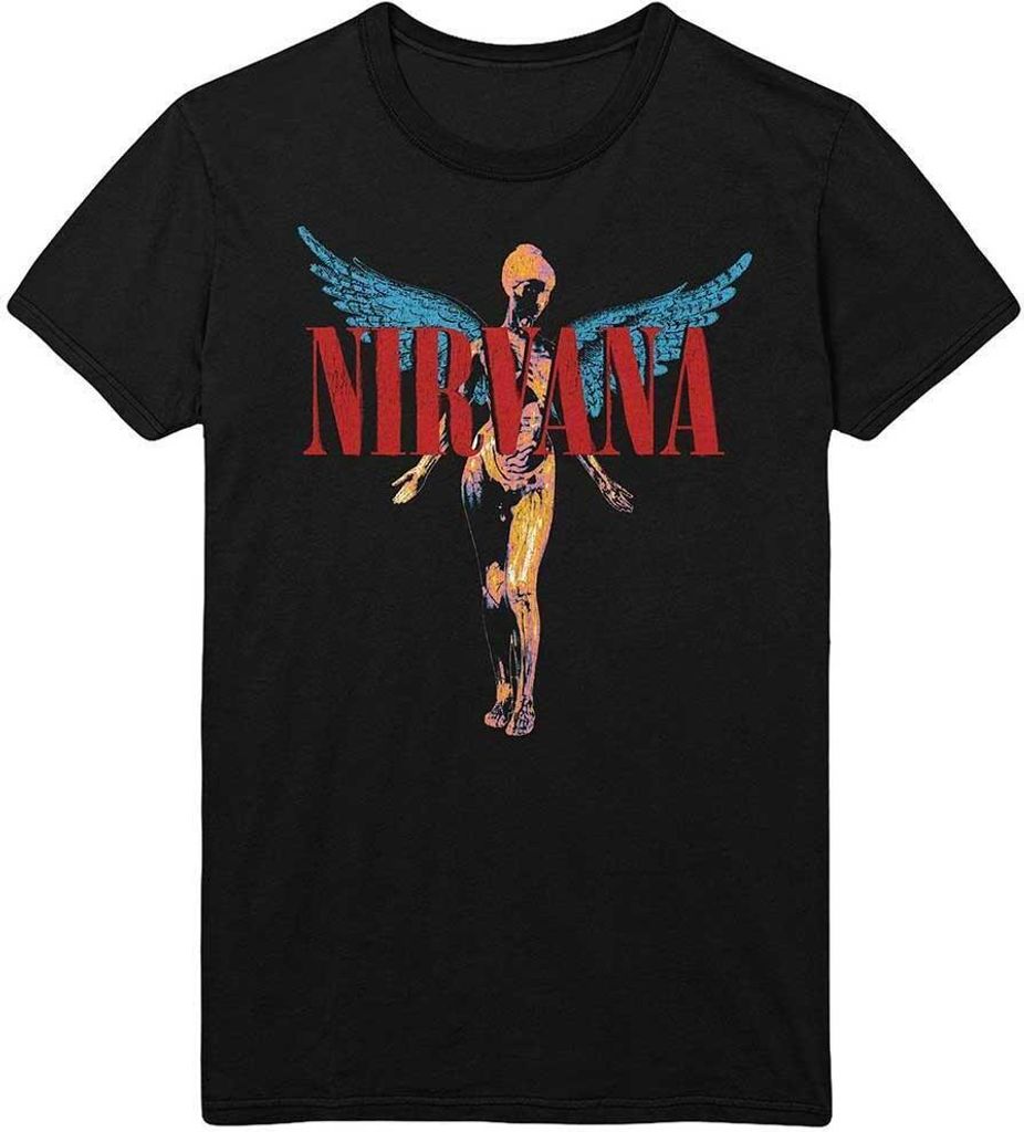 Nirvana - "Angelic" T-Shirt für Herren/Damen Uni RO1375 (S) (Schwarz)