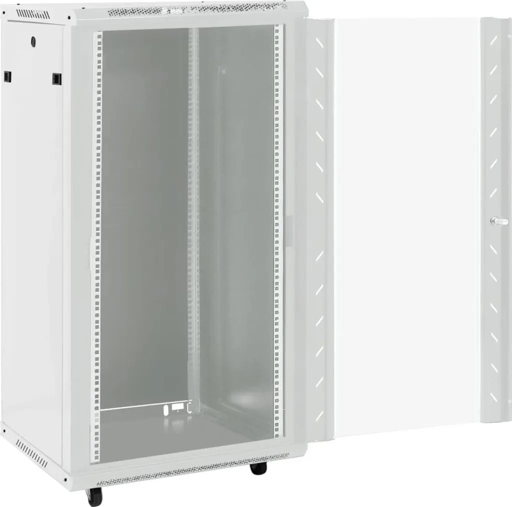 Armoire Informatique 22U sur Roulettes Rack 19" avec Porte en Verre