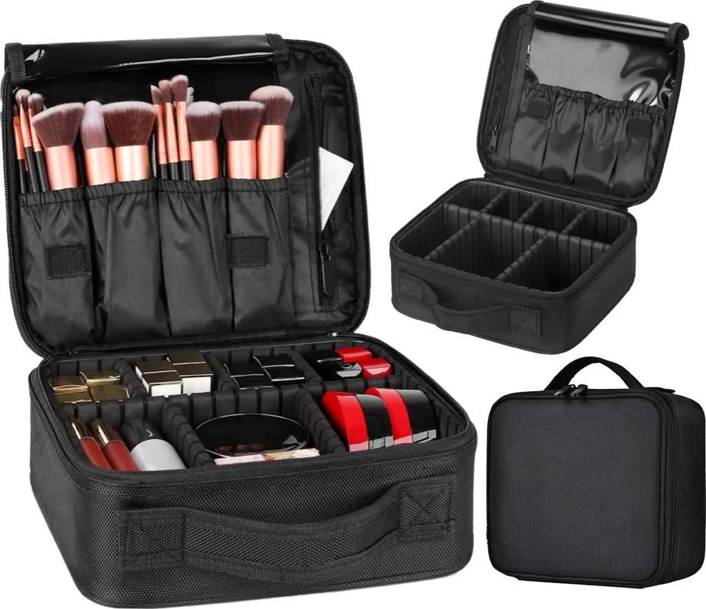 Organizer Trucchi Nero Polvere - Astuccio Cosmetici per Professionisti
