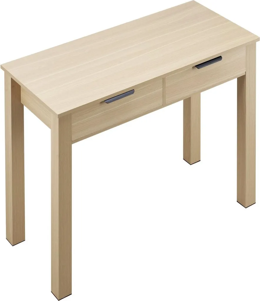 Bureau gain de place en bois clair avec tiroir pour chambre d'enfant