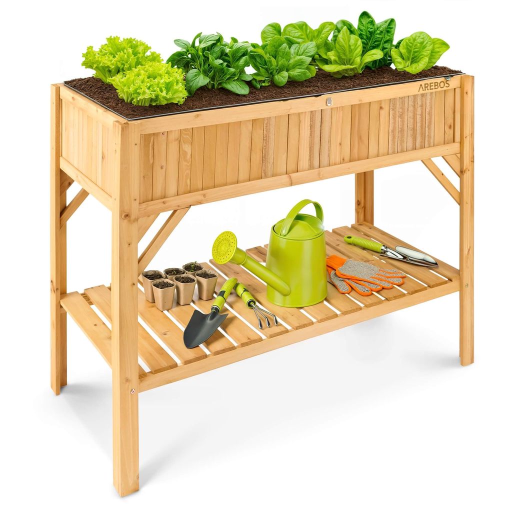 AREBOS lit surélevé étagère en bois jardinière cadre froid Image du produit 