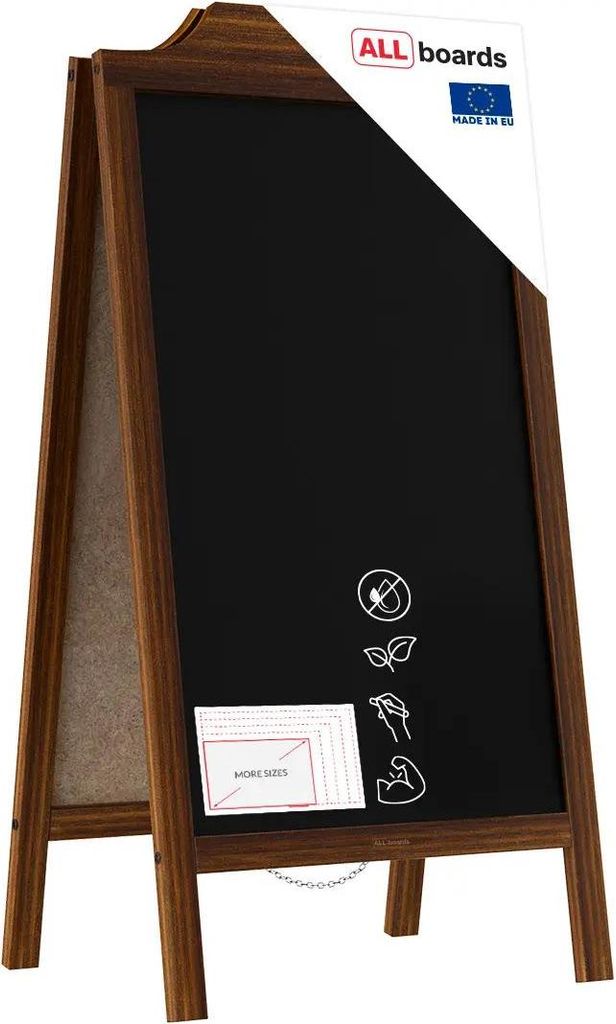 Lavagna per gesso a cavalletto bifacciale 100x50 cm CORNICE Immagine del prodotto 