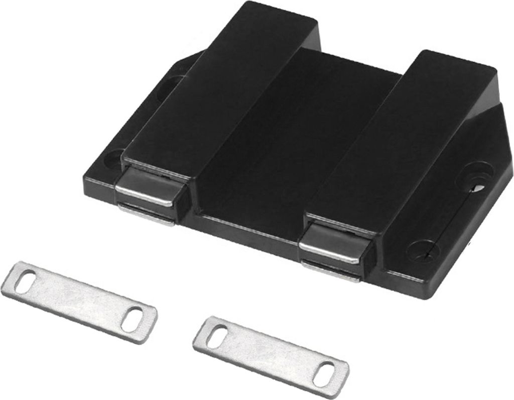 Magnetische Push Latch Heavy Duty Push To Open ABS Strong Suction Double-headed Cabinet Door Push Latch for Kitchen Drawer-Schwarz
