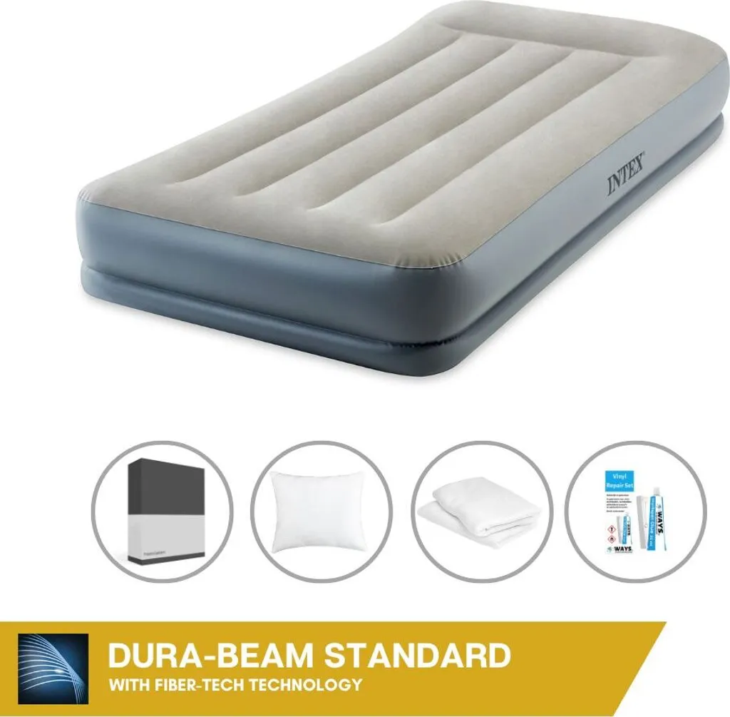 Materasso Gonfiabile Intex 1 Persona 30cm con Pompa Elettrica 220V