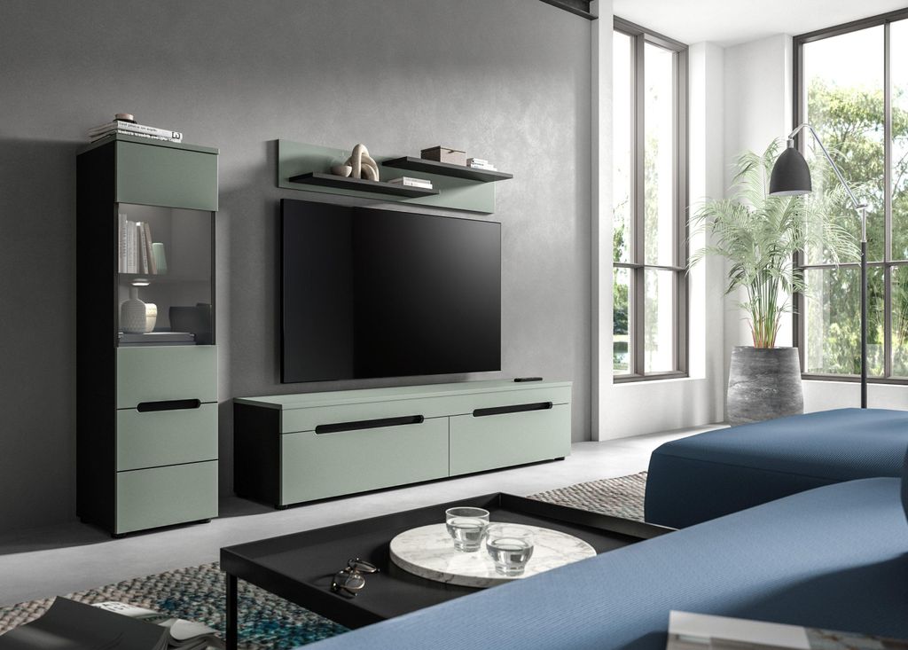 Canu Regal C2 System inkl. Beleuchtung staubgrün, dunkelgrau.
