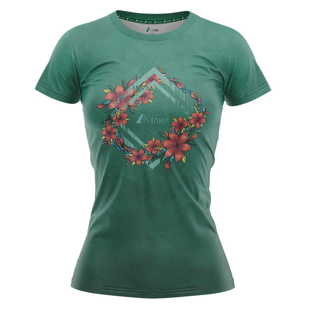 Azymut - Klassisches Damen Green Energy Sport-T-Shirt - Thermoregulation - Atmungsaktives Material - XS