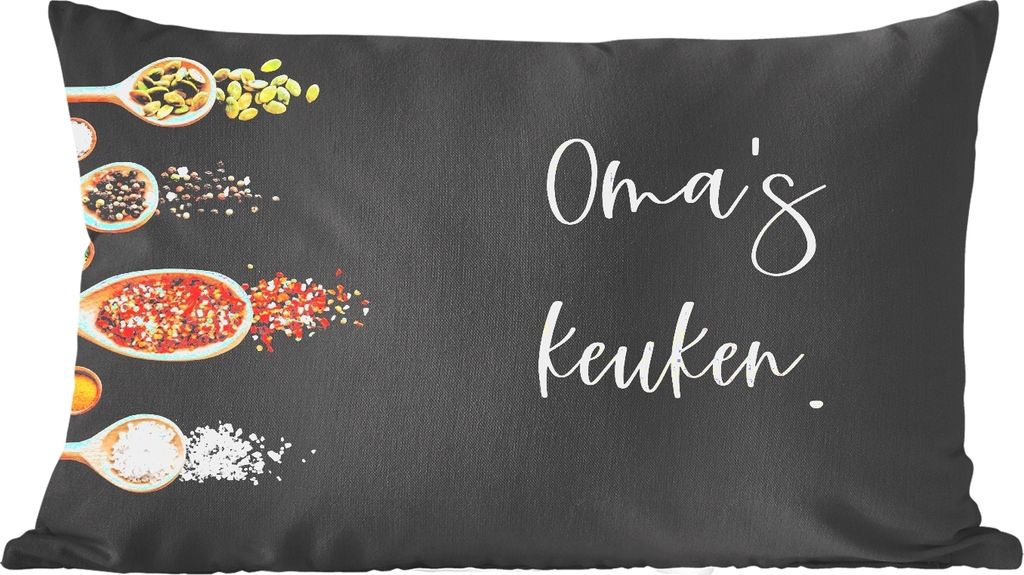 MuchoWow Zierkissen Sofakissen Wohnzimmer Dekokissen 60x40 cm Oma - Küche - Zitate - Sprichwörter - Kopfkissen - Polster mit Foto