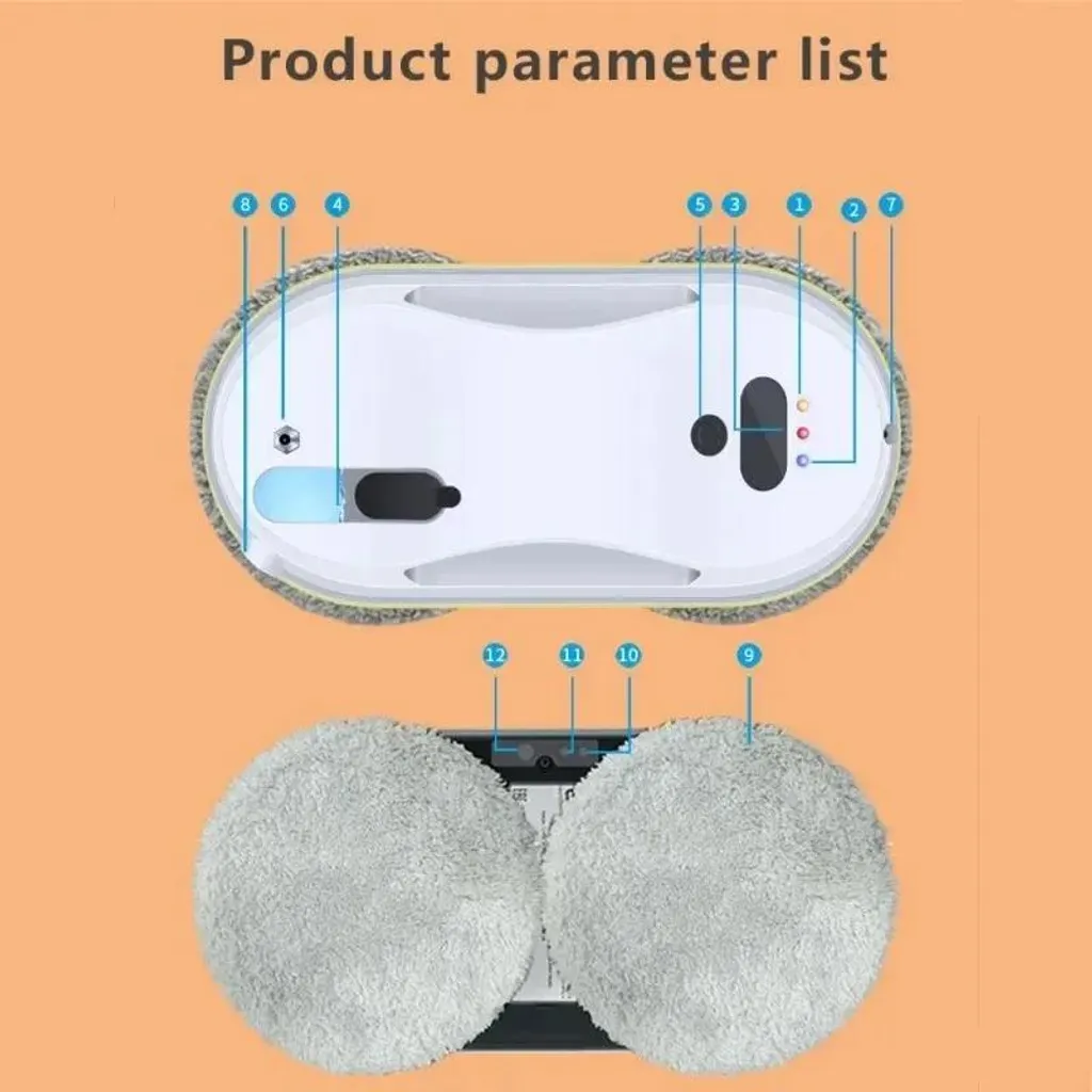 Robot laveur de vitres automatique à télécommande avec pulvérisation - EU