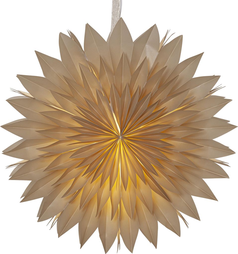 Papierstern Dis, beige, Weihnachtsdeko, 3-lagig, Ø 50cm
