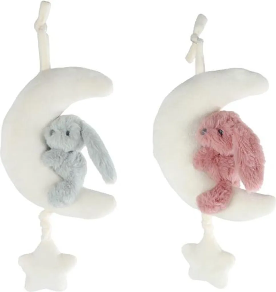 Boîte à musique en peluche Lapin 35cm, le doudou musical pour bébés