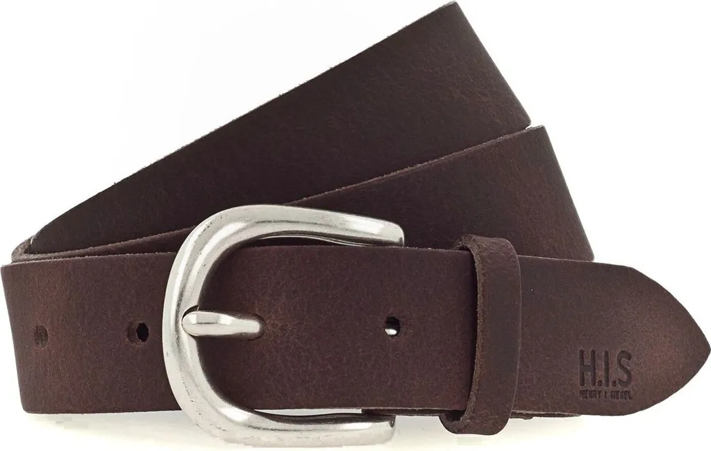 Cintura H.I.S Pelle 30mm Marrone Scuro - Ideale per Jeans e Chino