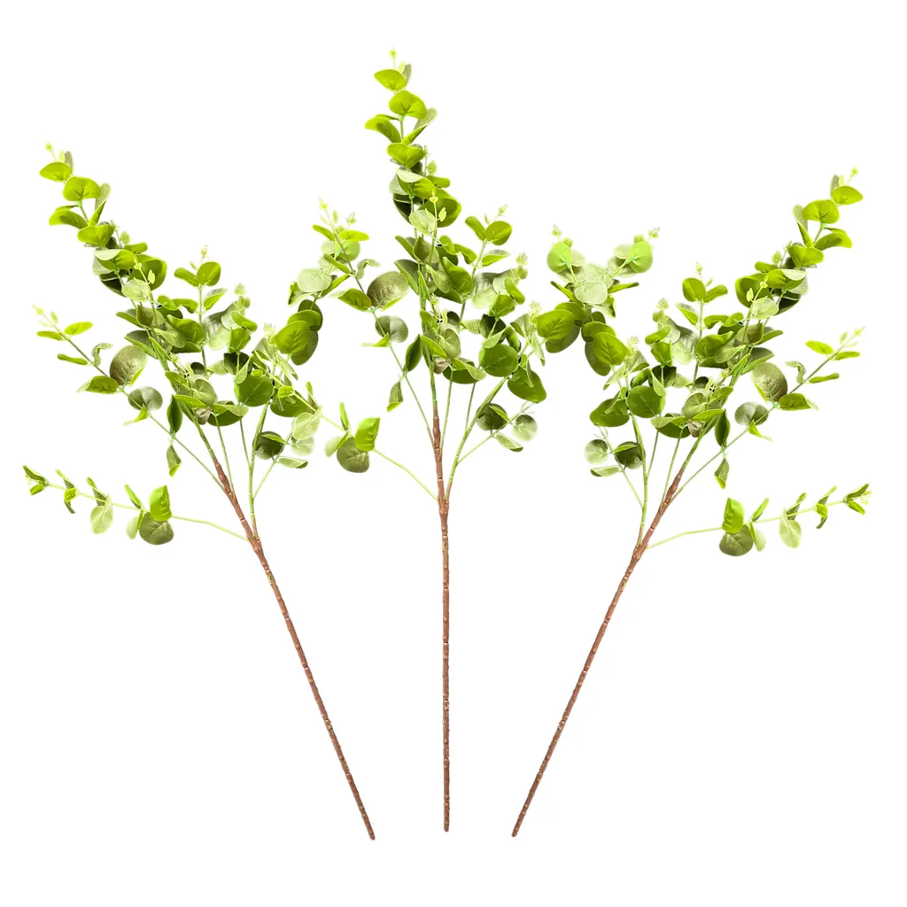 Décoration Vase Haut Eucalyptus Artificiel 85cm Lot de 3 Branches