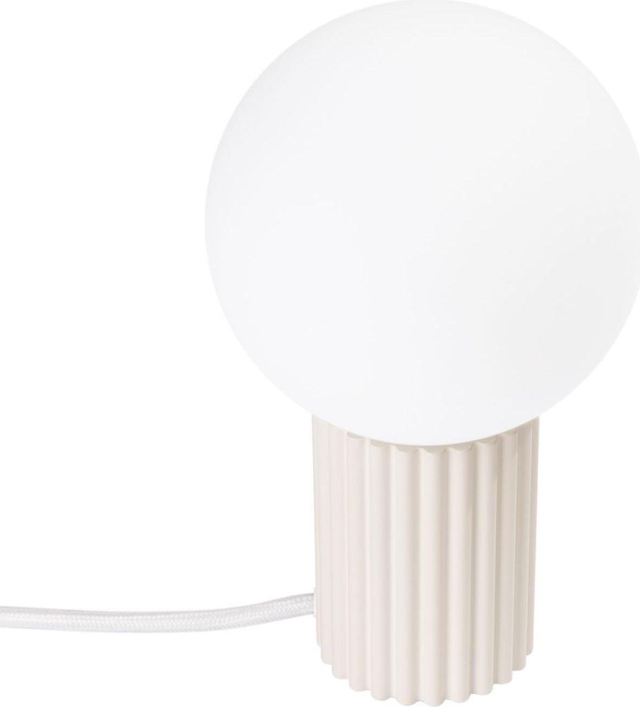 Tischleuchte Glas Aluminium G9 IP20 rund D: 12 cm 19 cm Beige Weiß Kugel Schirm Modern Nachttischlampe