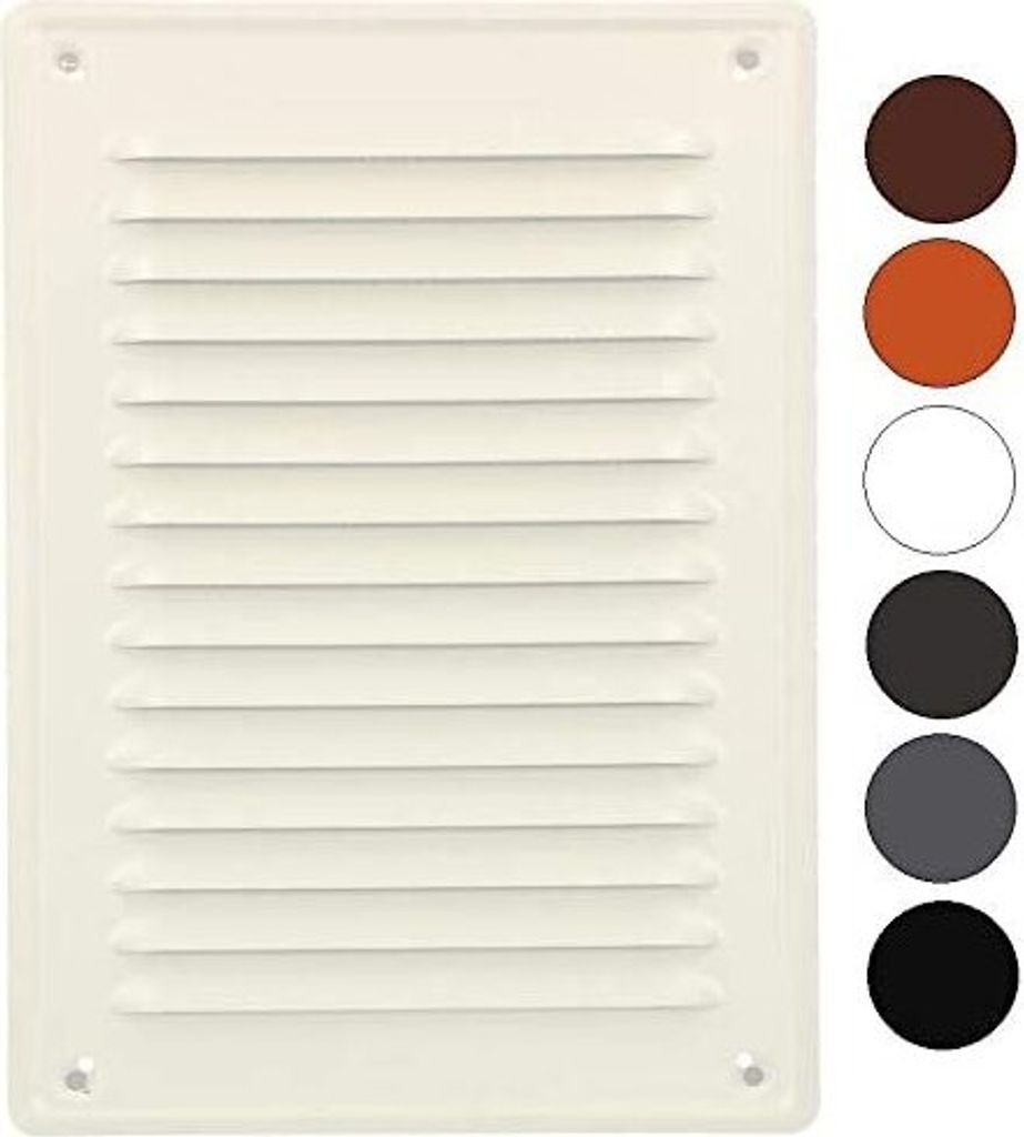 KOTARBAU Lüftungsgitter 230x165 mm Abluftgitter Einschrauben Lackiert Kamin Belüftung Weiß Insektschutzgitter beständig gegen Korrosion