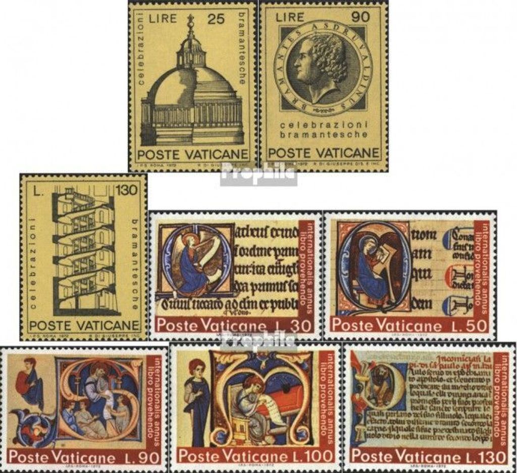 Briefmarken Vatikanstadt 1972 Mi 596-598,605-609 (kompl.Ausg.) gestempelt Sondermarken