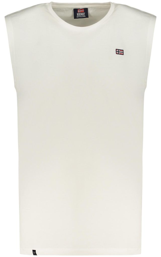 Herren Tanktop Weiß mit Stickerei & Rundhalsausschnitt - Sommerstyle