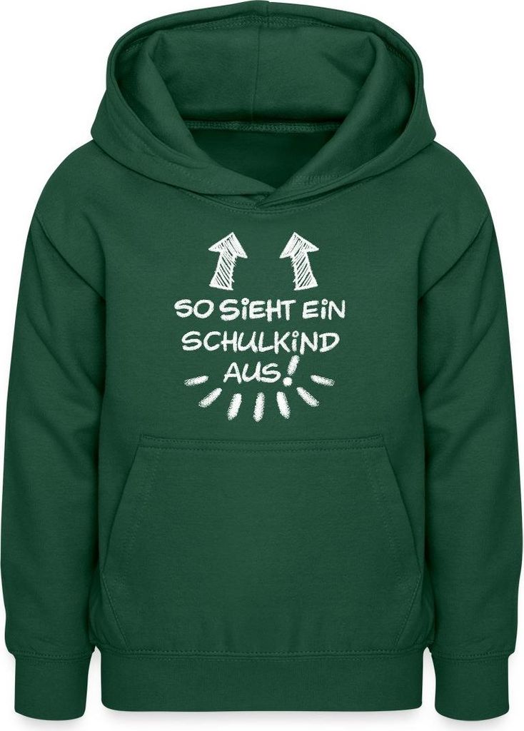 Spreadshirt Einschulung So Sieht Ein Schulkind Aus Teenager Hoodie, XL (12/13 Jahre), Flaschengrün
